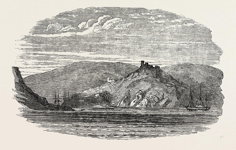 The Crimean War Entrance To Balaclava Harbour 1854 Drawing By English 