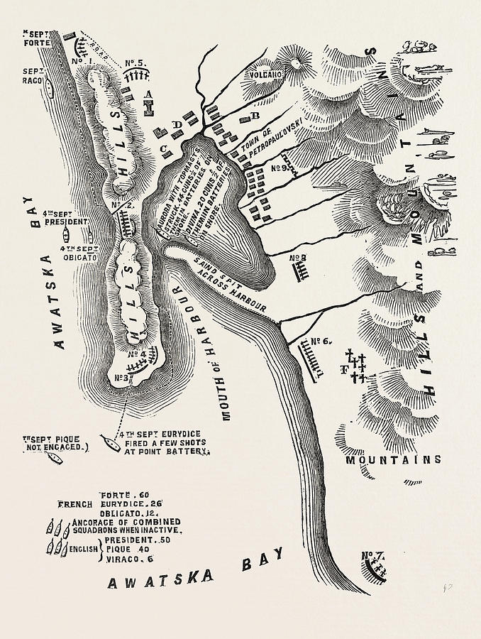 The Crimean War Plan Of Petropaulovski 1854 Drawing by English School ...