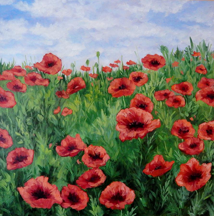 The Crimson Field Painting by Anna Lowther - Fine Art America