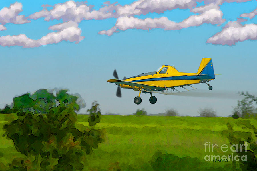 Airplane Mixed Media - The Crop Duster by E B Schmidt