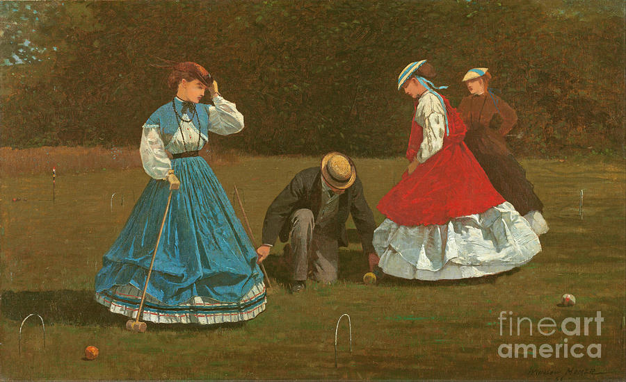 The croquet game, 1866 by Winslow Homer Painting by Winslow Homer