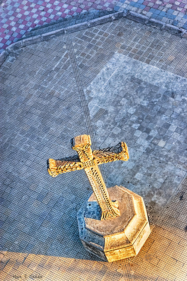 The Cross In The Golden Light - Granada Churchyard Photograph by Mark Tisdale