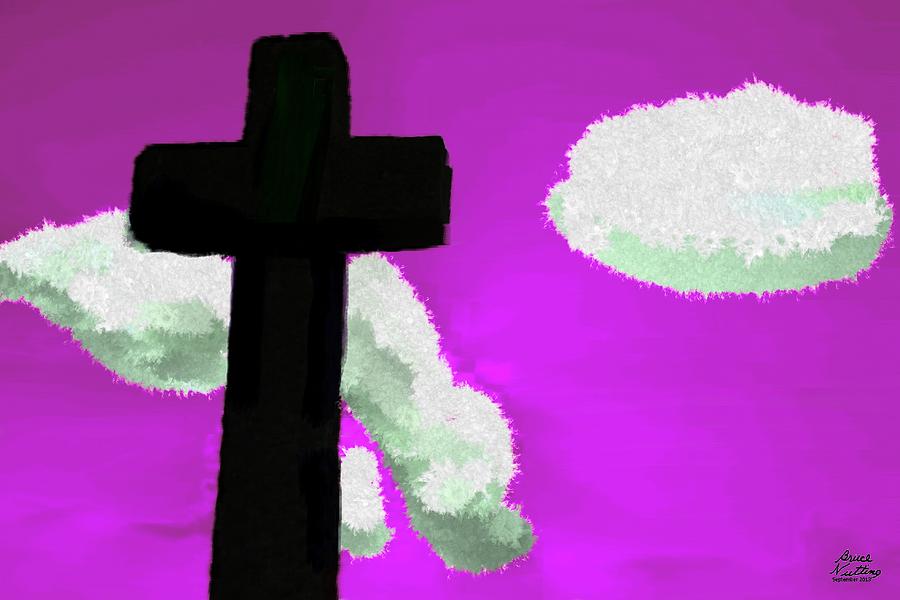 The Cross on Purple Painting by Bruce Nutting