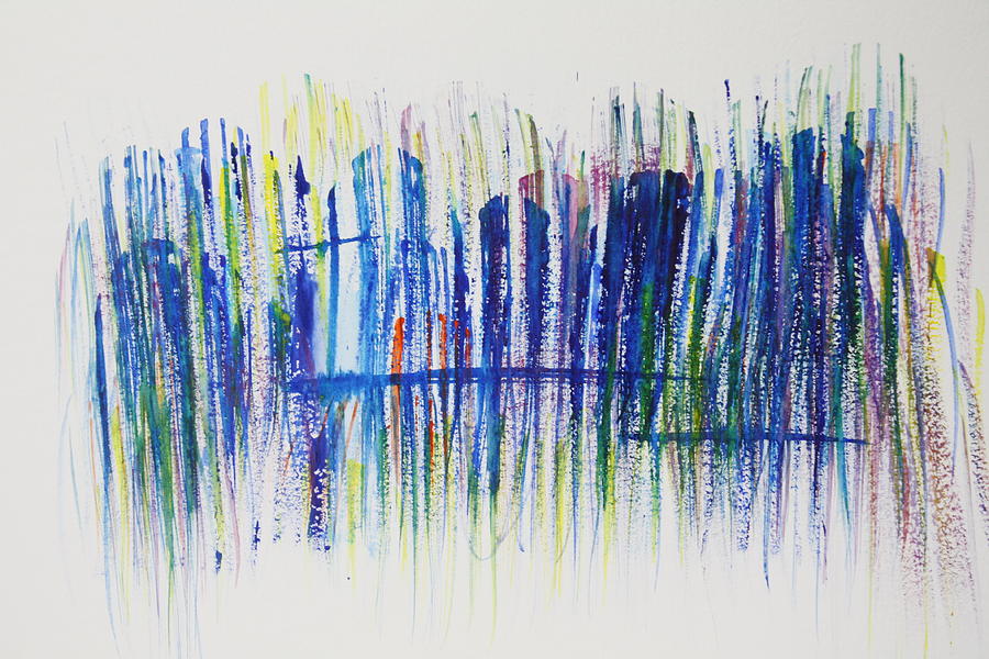 Blue Painting - The Cross on the Edge by Tom Atkins Blue Painting - The Cross on the Edge by Tom Atkins