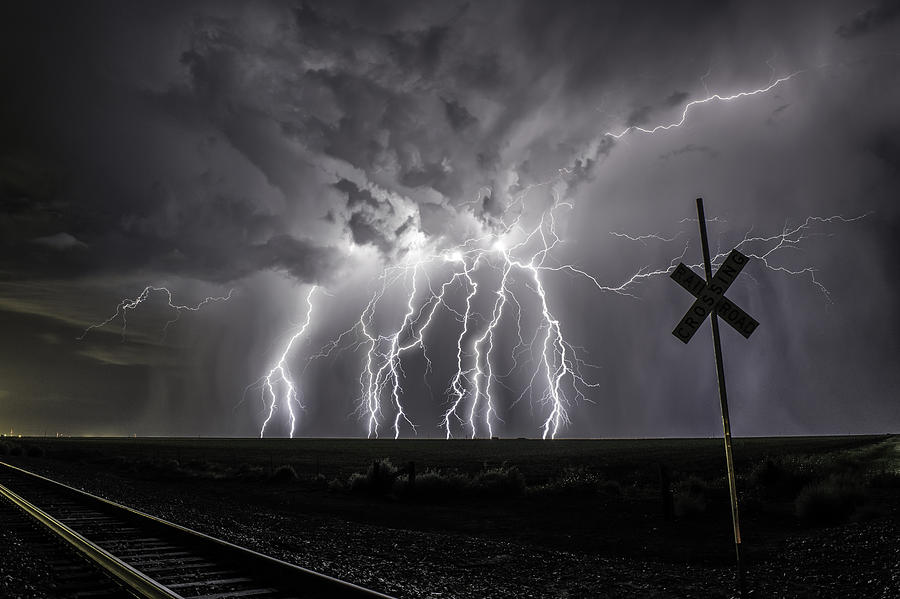 Train Photograph - Cross Road by Frank Blanscet