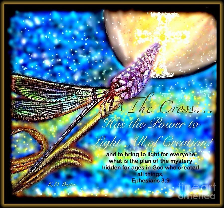 The Cross... Has the Power to Light All of Creation at Night Painting by Kimberlee Baxter