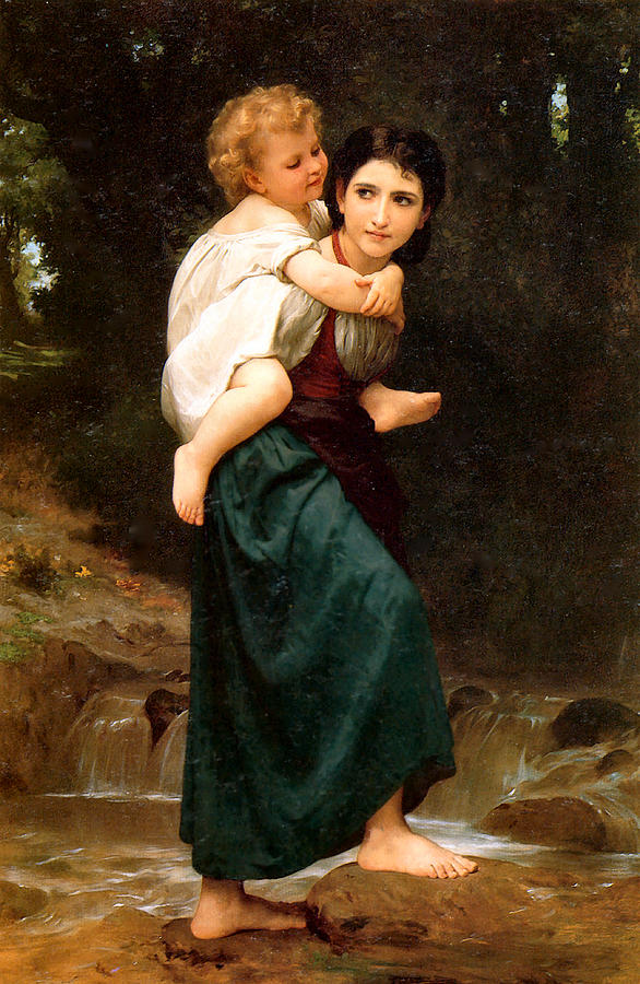 William Digital Art - The Crossing of the Ford by William Bouguereau
