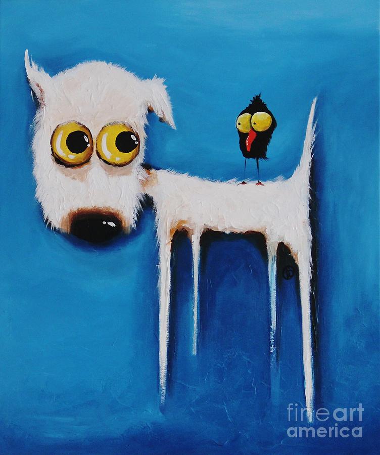 The Crow and the Dog Painting by Lucia Stewart