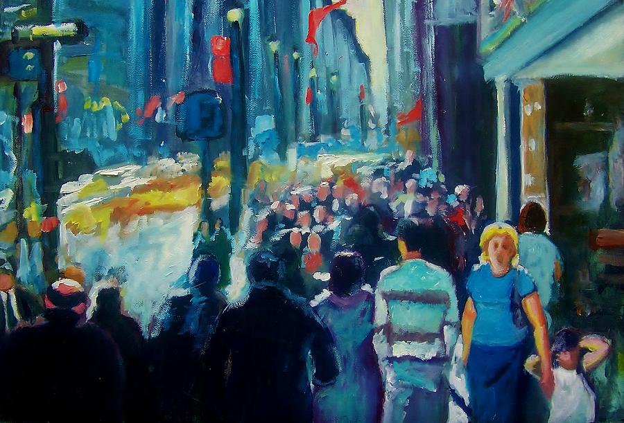 New York Painting - The Crowd by Anthony Renardo Flake