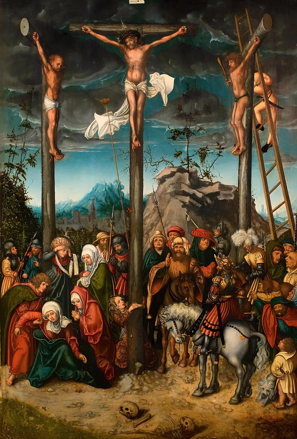 Vintage Painting - The Crucifixion by Mountain Dreams