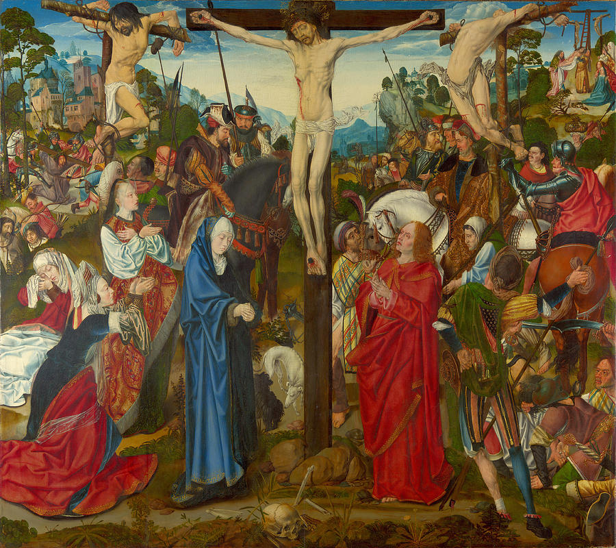 The Crucifixion Painting by Master of the Aachen Altarpiece