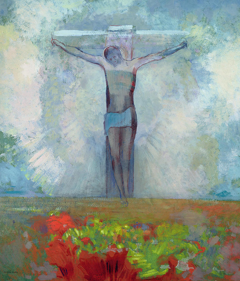 Flower Painting - The Crucifixion by Odilon Redon