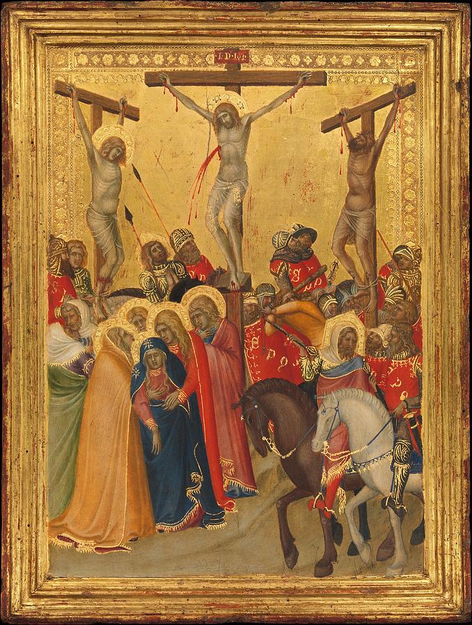 Lorenzetti Painting - The Crucifixion by Pietro Lorenzetti Lorenzetti Painting - The Crucifixion by Pietro Lorenzetti