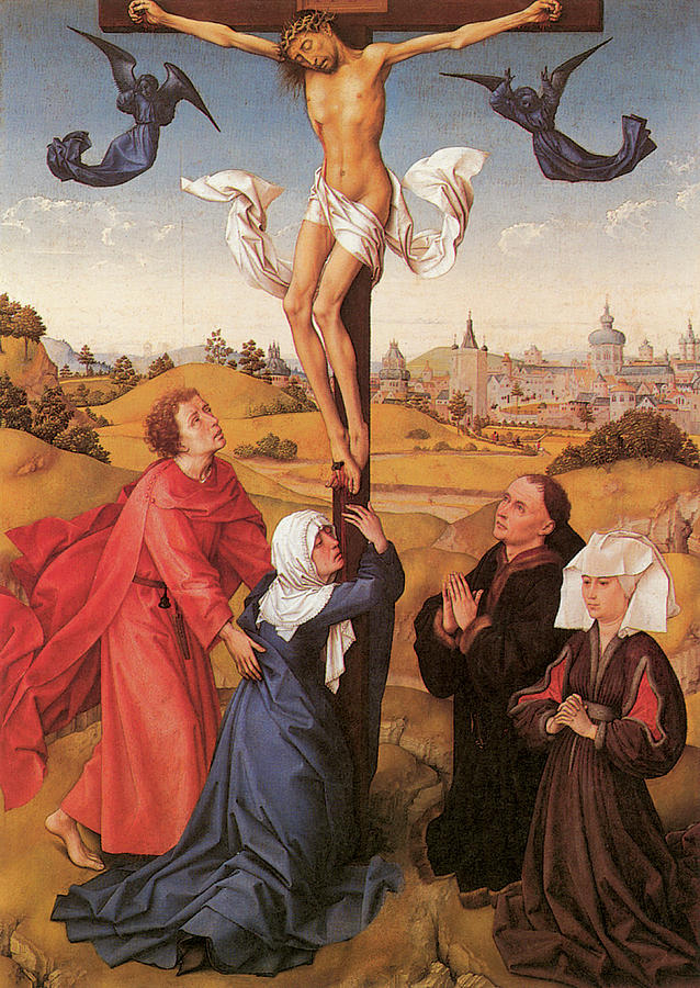 Rogier Van Der Weyden Painting - The Crucifixion  by Rogier Van Der Weyden