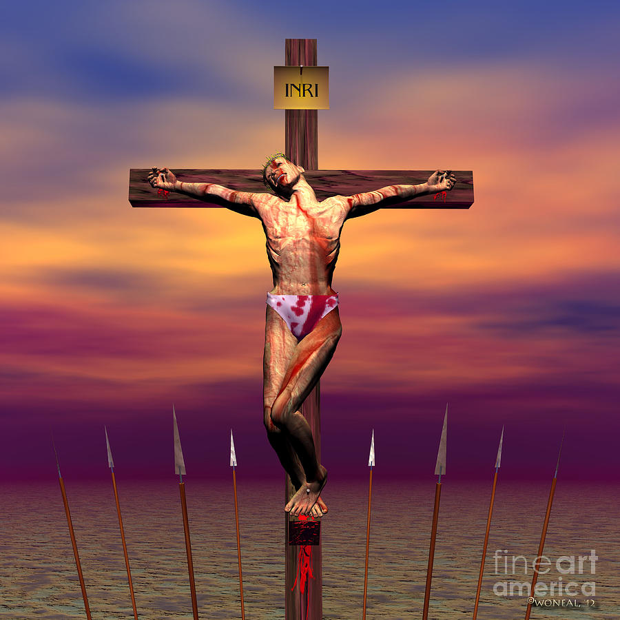Inspirational Digital Art - The Crucifixion by Walter Neal