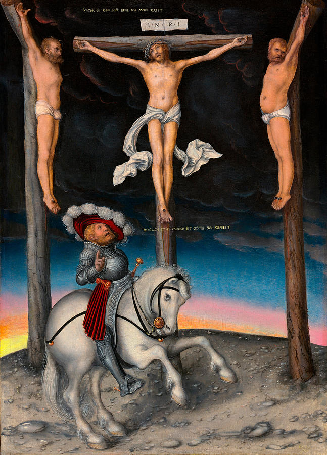 The Crucifixion with the Converted Centurion #4 Painting by Lucas Cranach the Elder