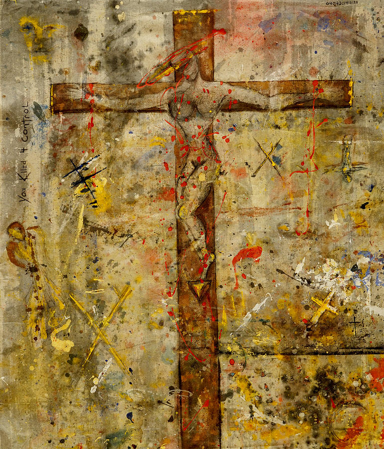 Sacred Painting - the Crucifying of the Sacred Feminine  by Giorgio Tuscani