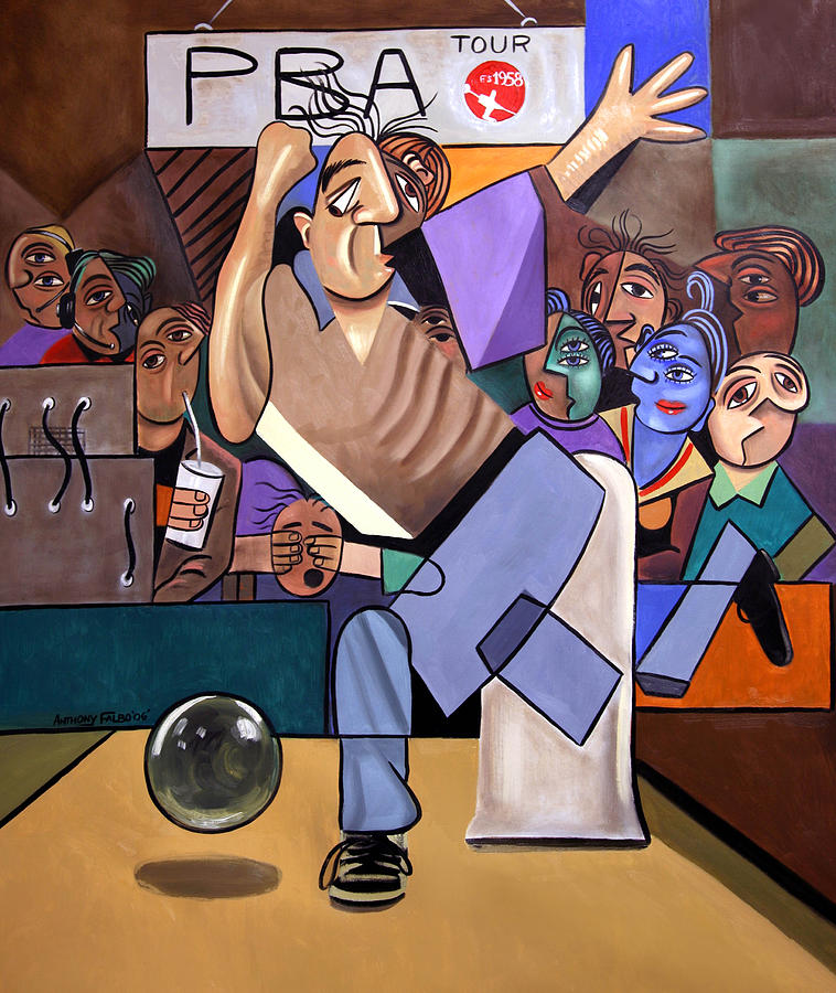 Anthony Falbo Painting - The Cubist Bowler by Anthony Falbo