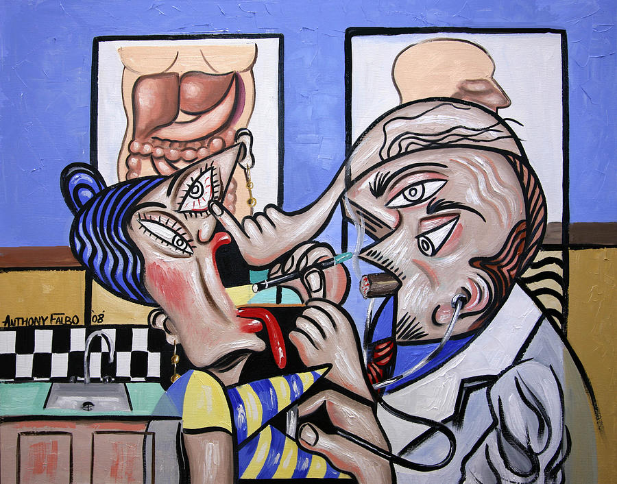 Anthony Falbo Painting - The Cubist Doctor MD by Anthony Falbo