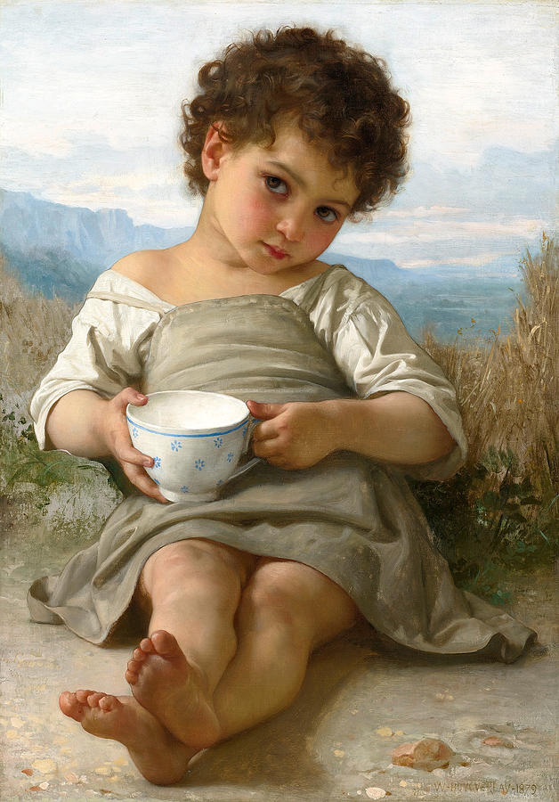 The Cup of Milk Painting by William-Adolphe Bouguereau