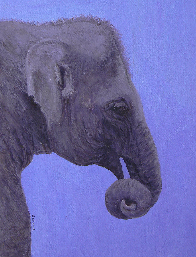 The Curled Trunk Painting by Margaret Saheed
