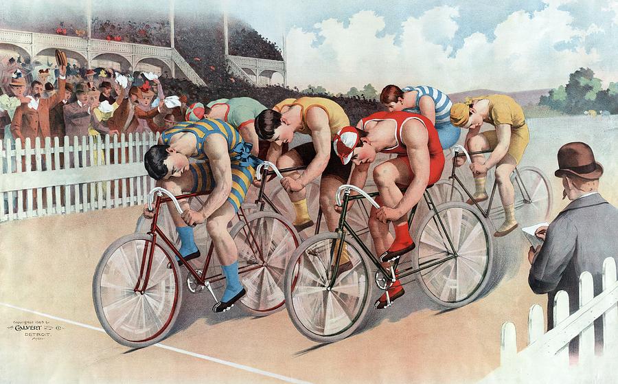 The Cycle Race Painting by American School
