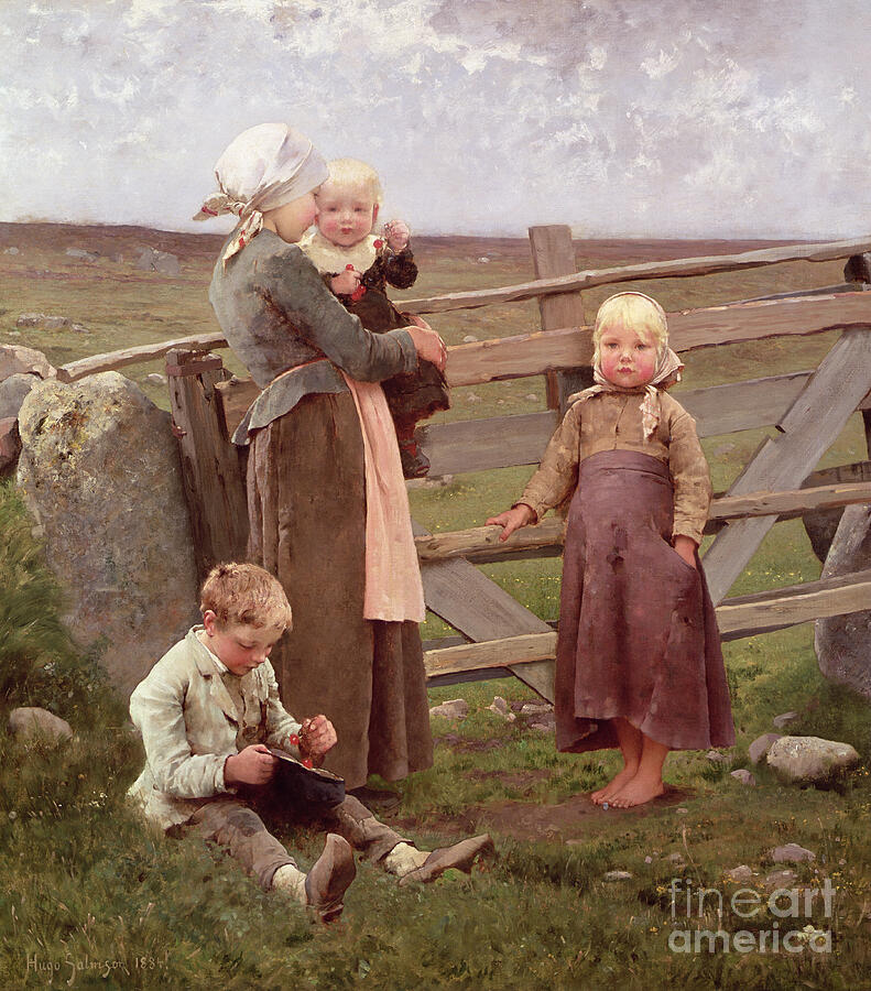 The Dalby Gate, Skane, 1884 Painting by Hugo Salmson