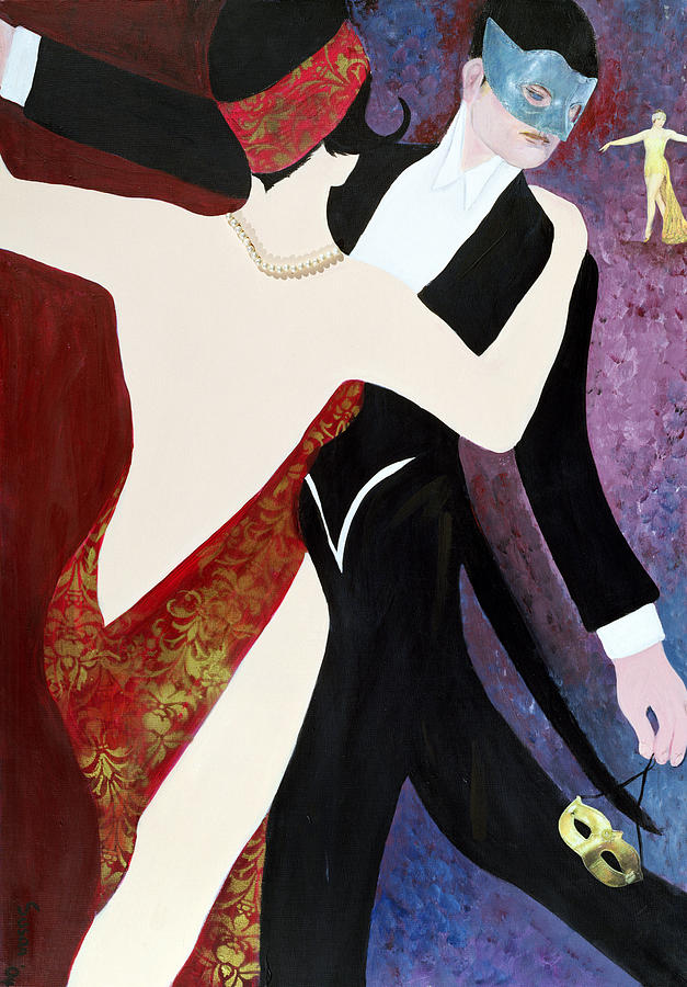 Ball Photograph - The Dance, 2004 Acrylic With Collage On Paper by Susan Adams