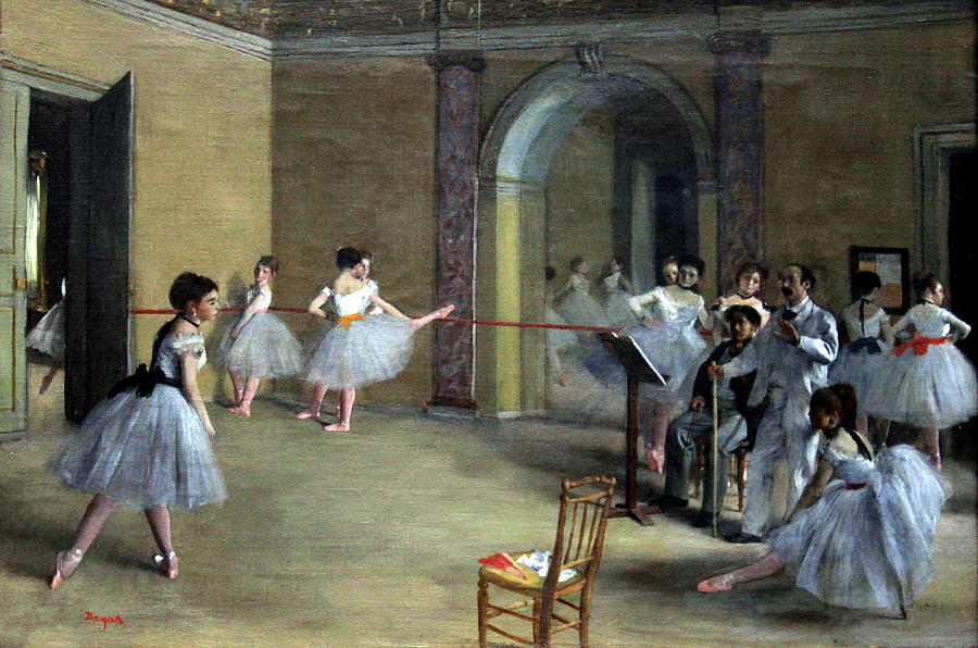 The Dance Foyer at the Opera on the rue Le Peletier #1 Painting by Georgia Clare
