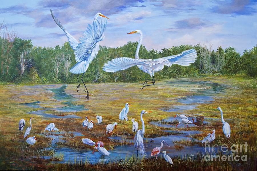 Bird Painting - The Dance of Life by AnnaJo Vahle