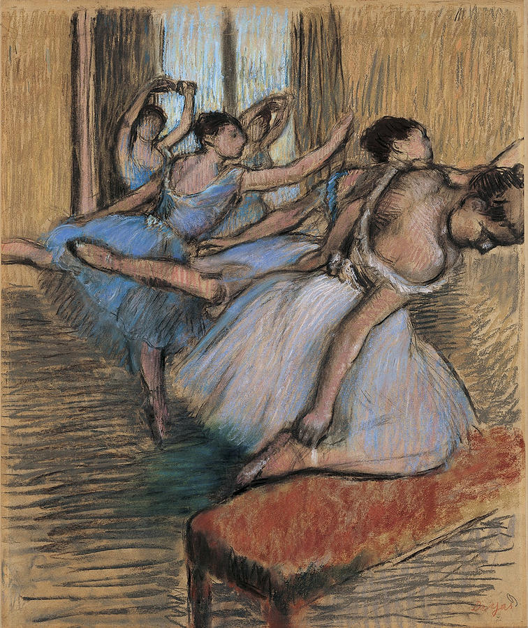 Ballet Girls Drawing - The Dancers by Edgar Degas