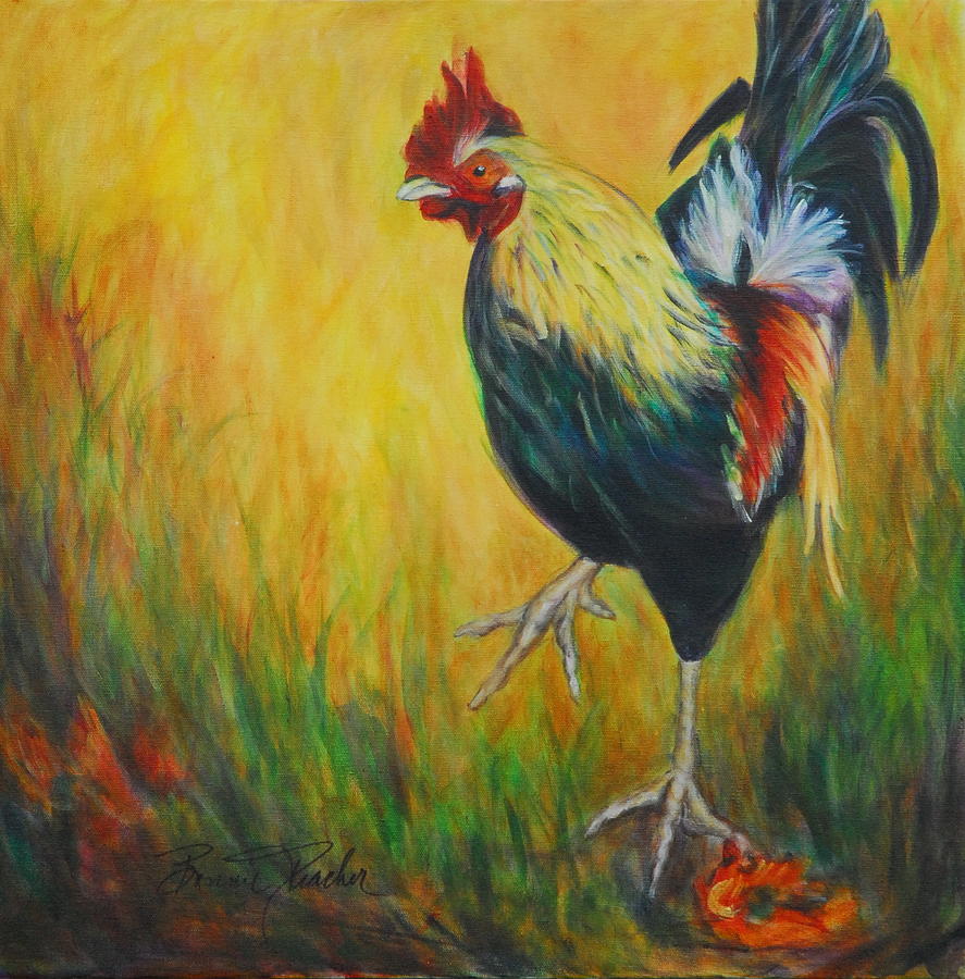 The Dancing Cock Painting by Bonnie Peacher