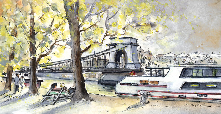 The Danube In Budapest 02 Painting by Miki De Goodaboom
