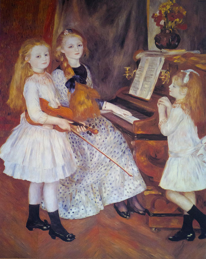 The Daughters of Catulle Mendes Digital Art by Pierre Auguste Renoir