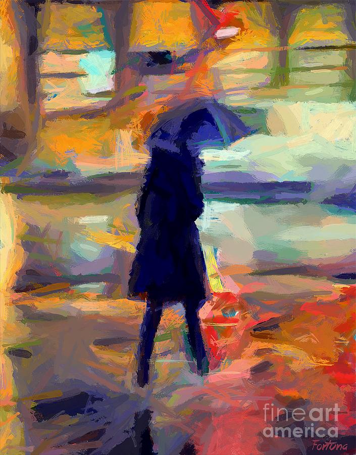 The day for an umbrella Painting by Dragica  Micki Fortuna