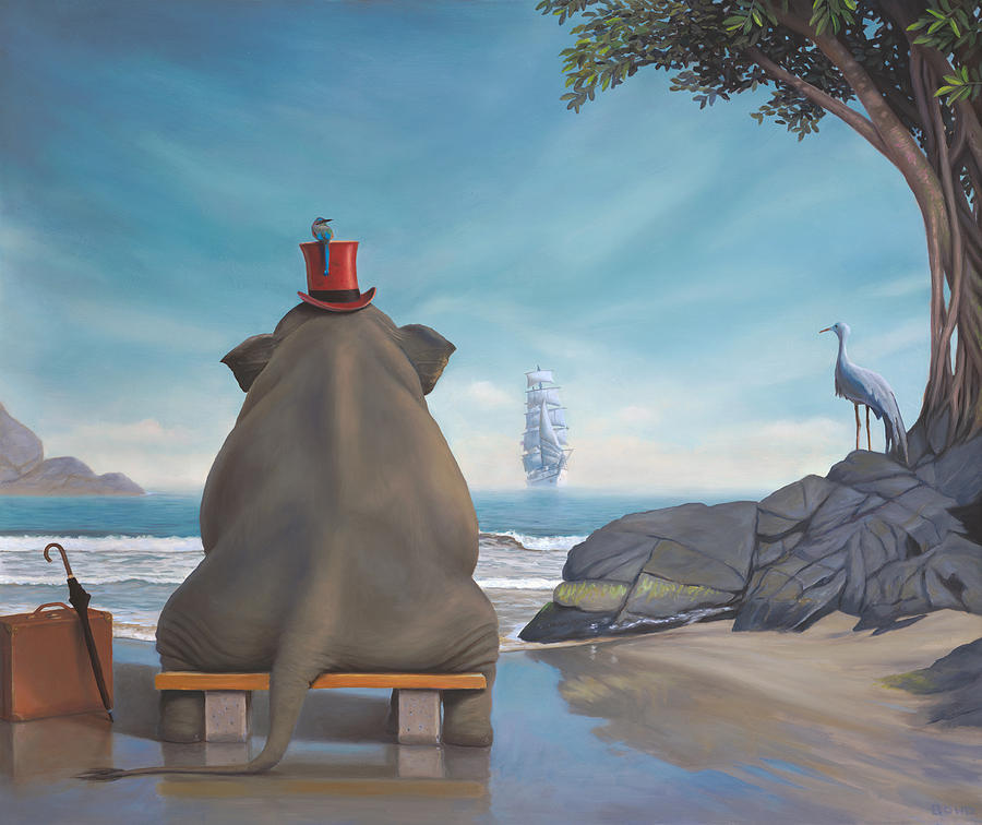 Surrealism Painting - The Day Namotus Ship Came In by Paul Bond