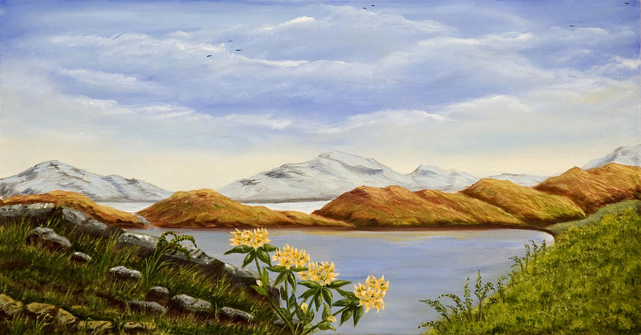 River Landscape Painting - The Day of the Rhododendron by Susan Culver