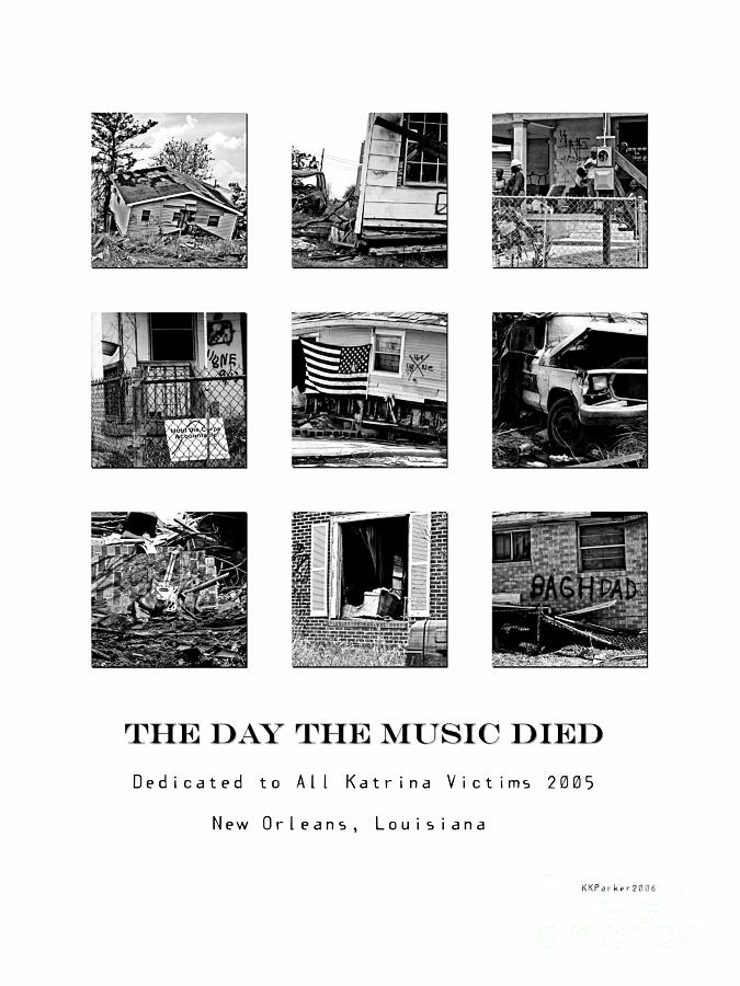 Car Photograph - The Day the Music Died black and white by Kathleen K Parker