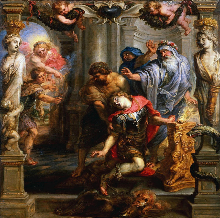 Peter Paul Rubens Painting - The Death of Achilles by Peter Paul Rubens