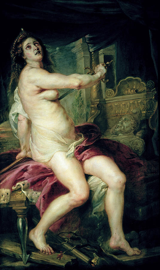 Nude Painting - The Death of Dido by Rubens