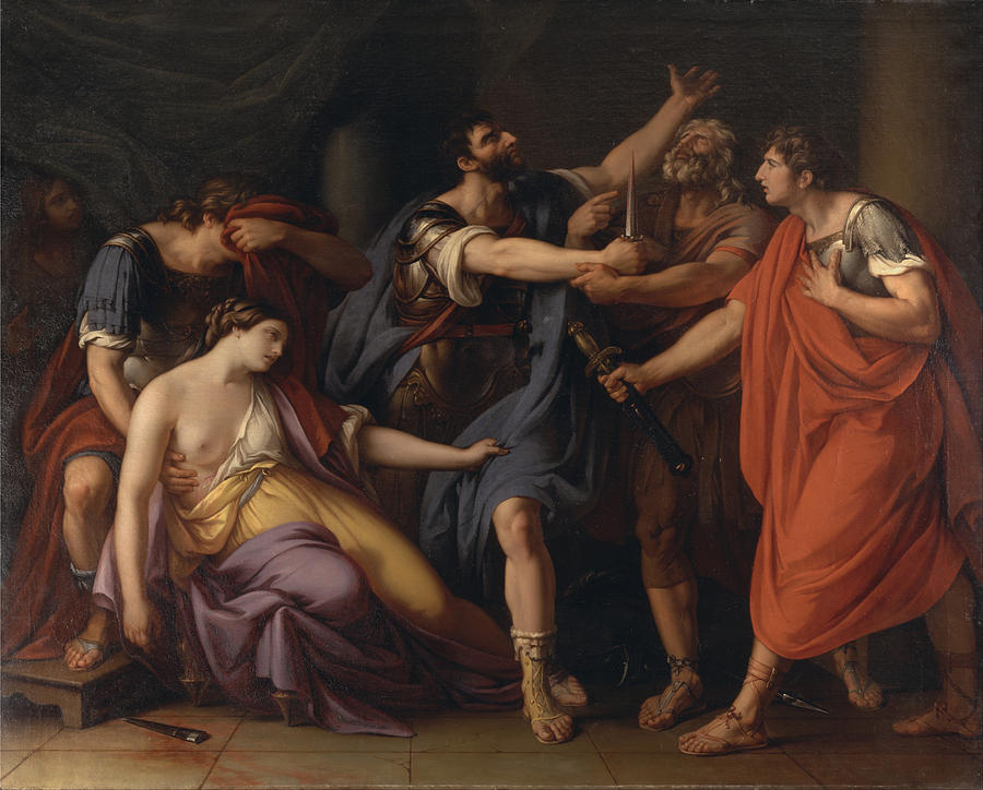 The Death of Lucretia Painting by Gavin Hamilton