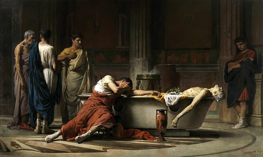 The Death Of Seneca Painting - The Death of Seneca by Manuel Dominguez Sanchez