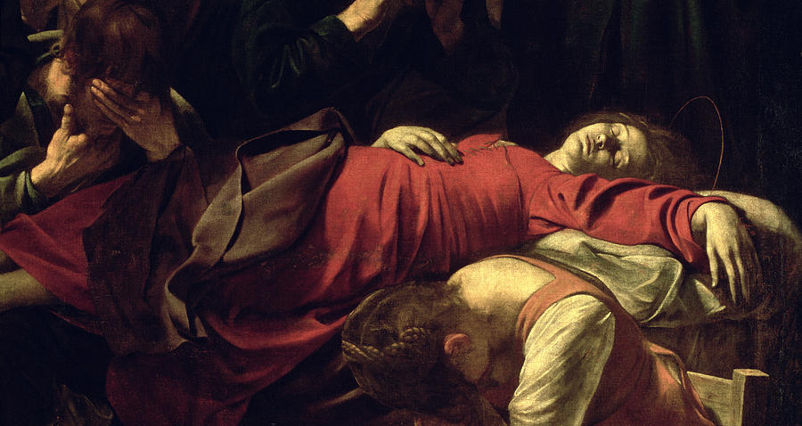 The Death Of The Virgin, detail Painting by Michelangelo Merisi da Caravaggio
