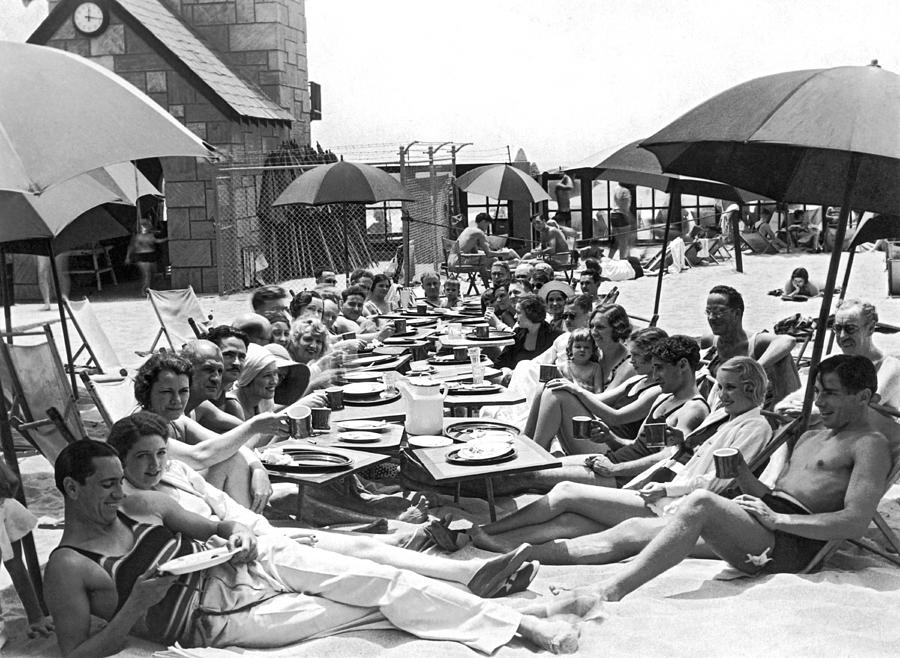 The Deauville Breakfast Club Photograph by Underwood Archives