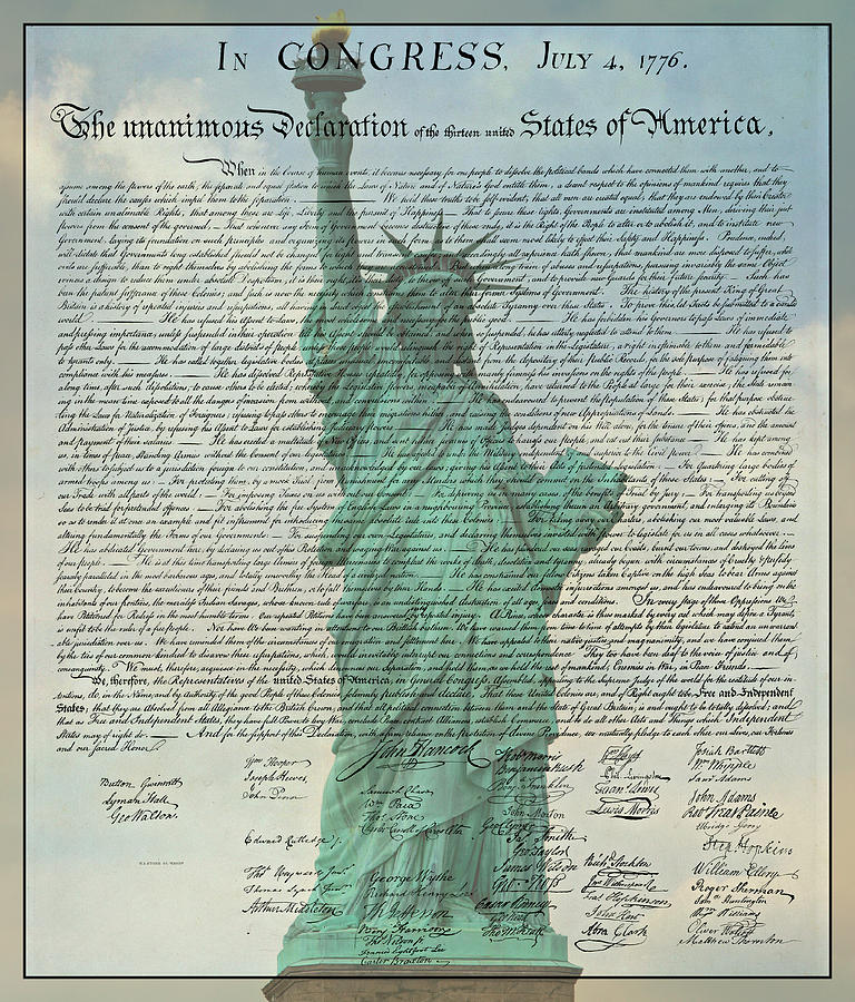 The Declaration Of Independence - Statue Of Liberty Photograph