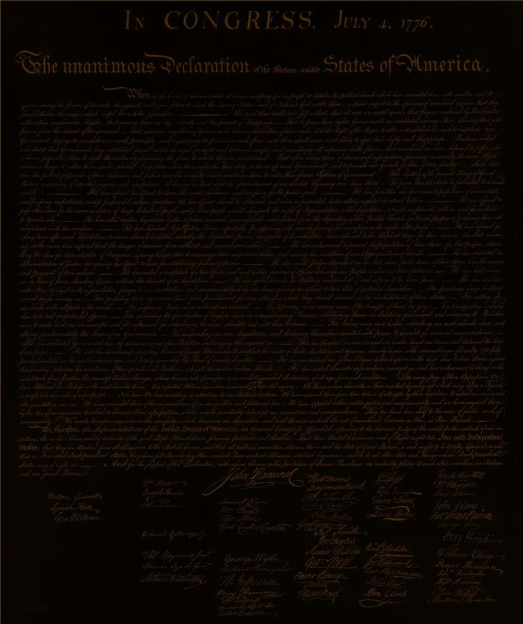 John Adams Photograph - THE DECLARATION OF INDEPENDENCE in NEGATIVE BROWN by Rob Hans