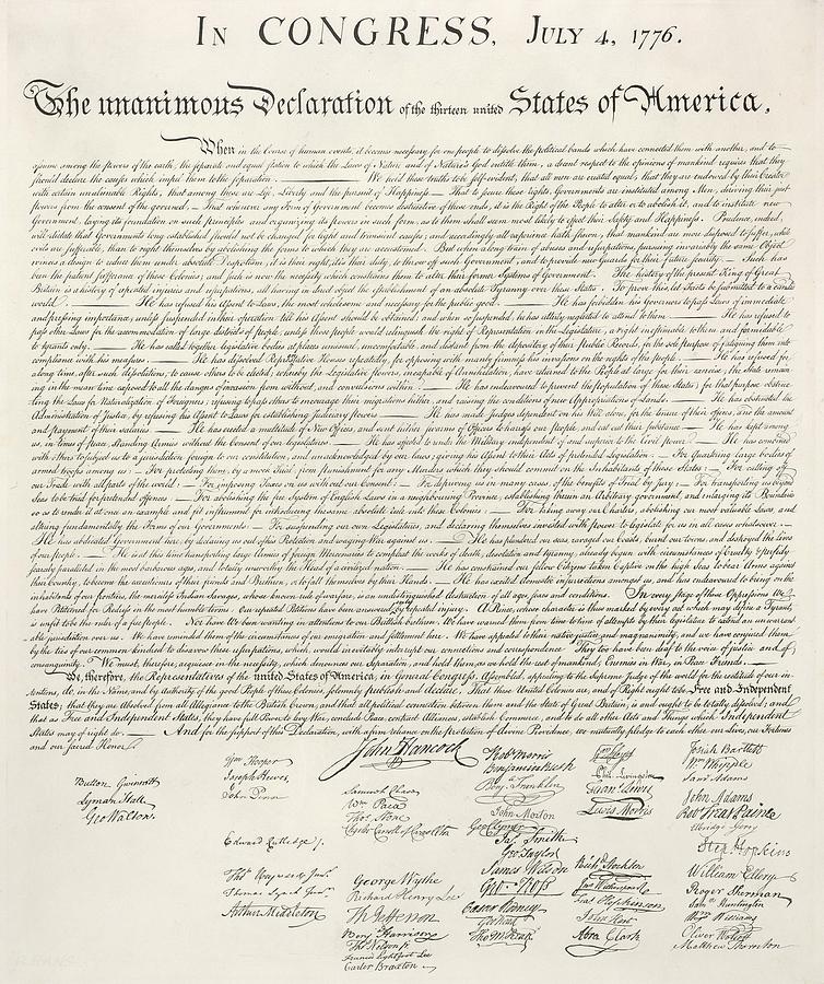The Declaration Of Independence  Photograph by Rob Hans