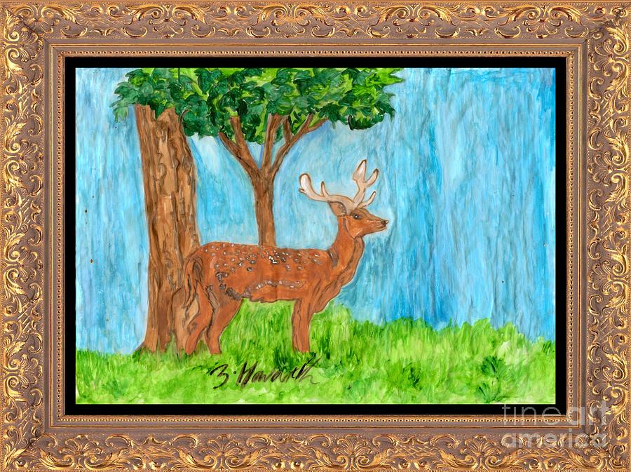 Deer Painting - The Deer  Looks On by Sylvia Howarth