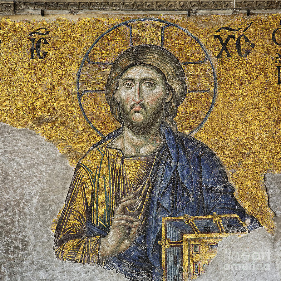 The Deisis mosaic at the Hagia Sophia Museum in Istanbul Photograph by Robert Preston