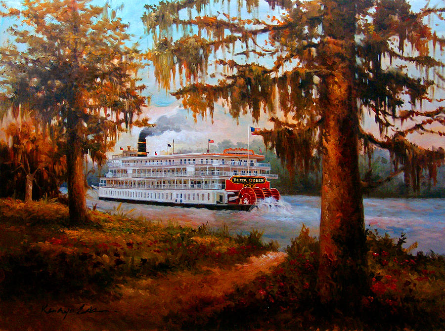 Barn Painting - THe Delta Queen - The legendary Louisiana Steamboat by Kanayo Ede